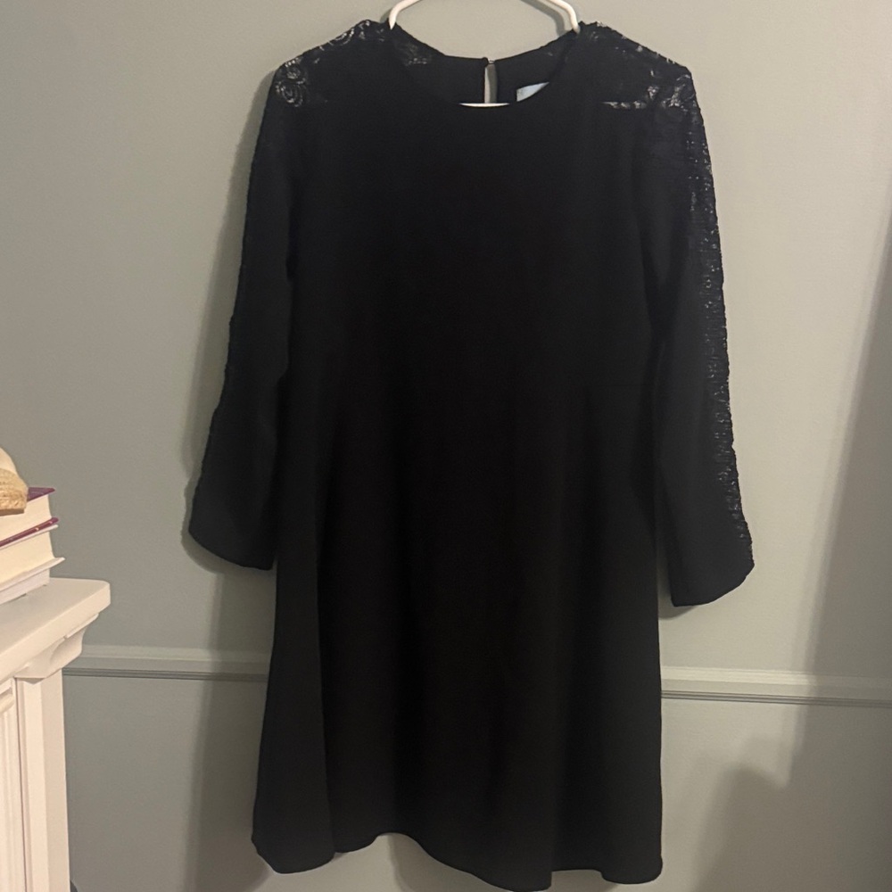 CeCe Black Dress with Lace Detail